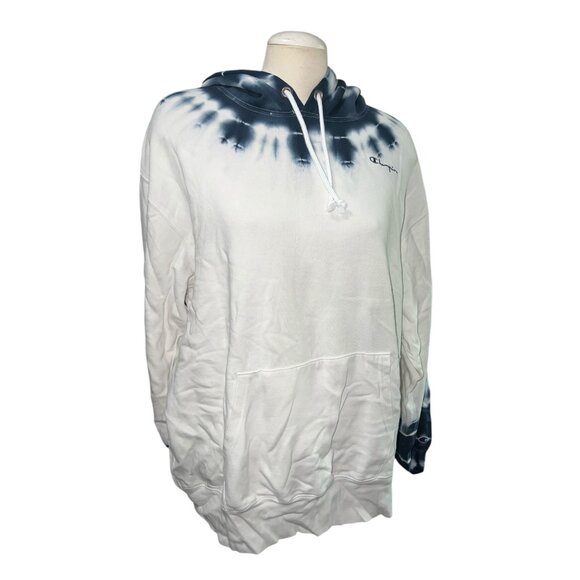 Champion Oversized Drawstring Long Sleeve Pocket Tie Dye Hoodie Sweatshirt Sz XL - Picture 1 of 12